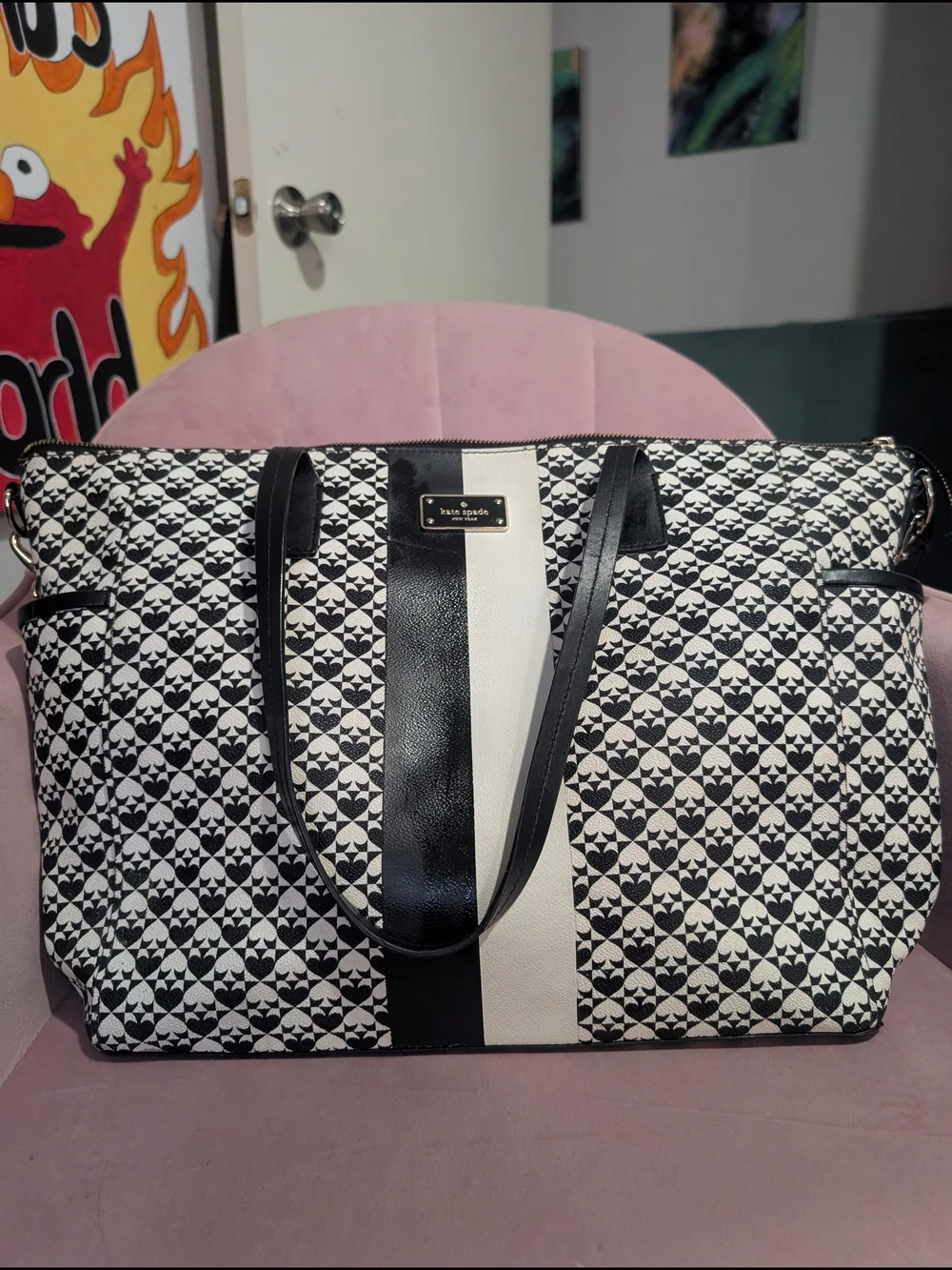 Kate Spade Black & White Patterned Tote Bag
